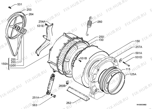 Взрыв-схема стиральной машины Privileg 490781_20560 - Схема узла Functional parts 267